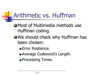 Arithmetic vs. Huffman