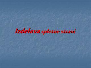 Izdelava spletne strani