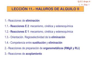 LECCIÓN 11.- HALUROS DE ALQUILO II