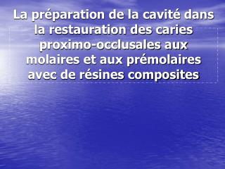 Clasification radiographique de caries proximales