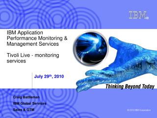 IBM Application Performance Monitoring &amp; Management Services Tivoli Live - monitoring services