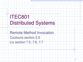 ITEC801 Distributed Systems