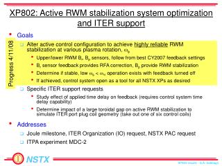 XP802: Active RWM stabilization system optimization and ITER support