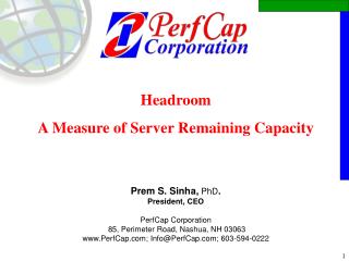 Headroom A Measure of Server Remaining Capacity