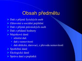 Obsah předmětu