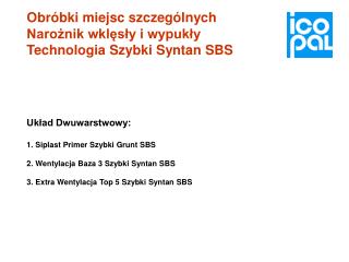 Obróbki miejsc szczególnych Narożnik wklęsły i wypukły Technologia Szybki Syntan SBS