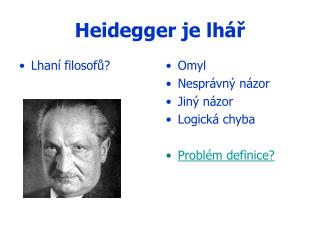 Heidegger je lhář