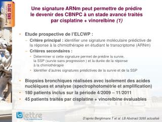 Etude prospective de l’ELCWP :