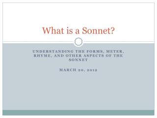 What is a Sonnet?