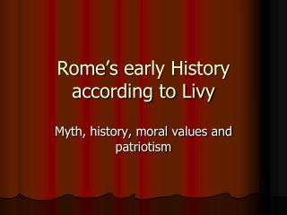 Rome’s early History according to Livy