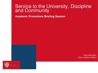 Service to the University, Discipline and Community