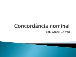 Concordância nominal