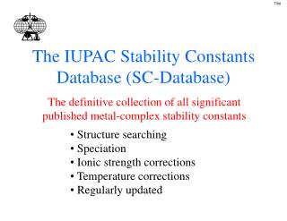 The IUPAC Stability Constants Database (SC-Database)