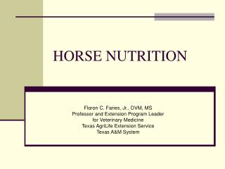 HORSE NUTRITION