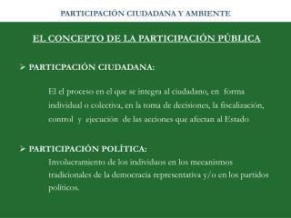 PARTICIPACIÓN CIUDADANA Y AMBIENTE