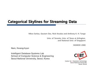 Categorical Skylines for Streaming Data