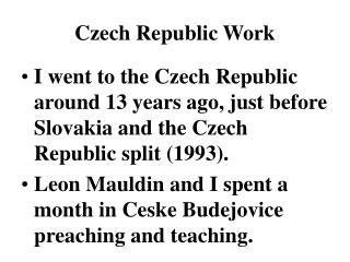 Czech Republic Work