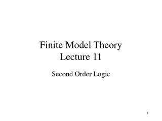 Finite Model Theory Lecture 11