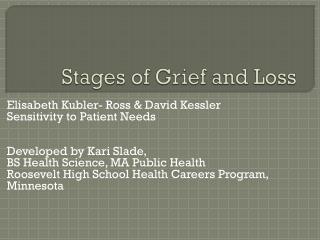 Stages of Grief and Loss