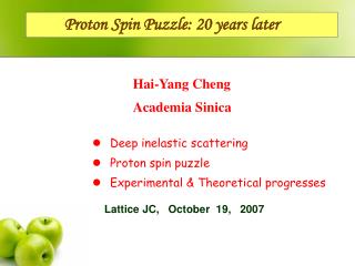 Proton Spin Puzzle: 20 years later