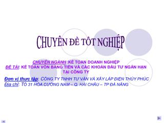 CHUYÊN NGÀNH : KẾ TOAN DOANH NGHIỆP