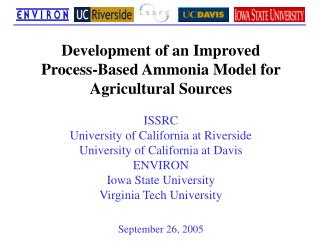 Development of an Improved Process-Based Ammonia Model for Agricultural Sources