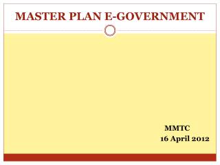 MASTER PLAN E-GOVERNMENT
