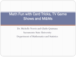 Math Fun with Card Tricks, TV Game Shows and M&Ms