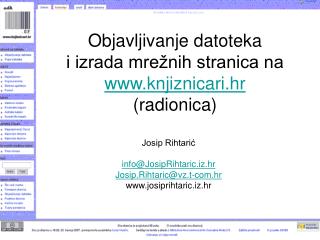 Objavljivanje datoteka i izrada mrežnih stranica na knjiznicari.hr (radionica)