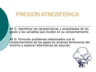 PRESION ATMOSFERICA