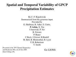 Spatial and Temporal Variability of GPCP Precipitation Estimates