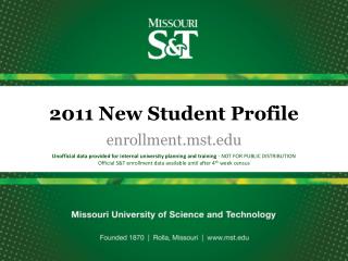 2011 New Student Profile