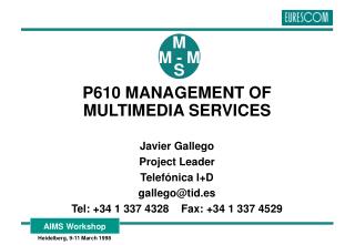 P610 MANAGEMENT OF MULTIMEDIA SERVICES