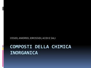 Composti della chimica inorganica