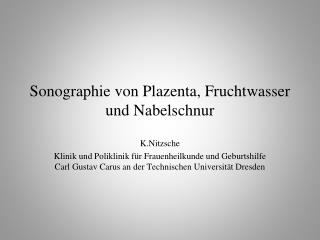 Sonographie von Plazenta, Fruchtwasser und Nabelschnur