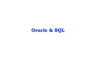 Oracle &amp; SQL