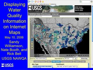 Displaying Water Quality Information on Internet Maps