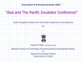 “ Innovation &amp; Entrepreneurship (I&amp;E) ”