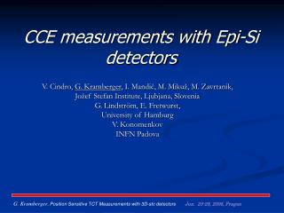 CCE measurements with Epi-Si detectors