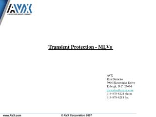 Transient Protection - MLVs