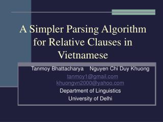 A Simpler Parsing Algorithm for Relative Clauses in Vietnamese