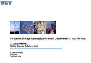 Fikirden Büyümeye Rekabet Eden Firmayı Desteklemek : TTGV’nin Rolü