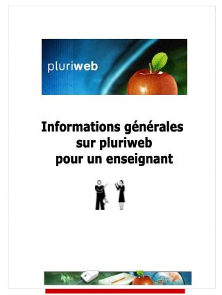 Informations générales sur pluriweb pour un enseignant