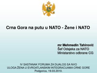 Crna Gora na putu u NATO - Žene i NATO