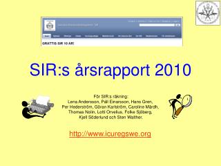 SIR:s årsrapport 2010