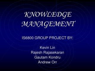 KNOWLEDGE MANAGEMENT