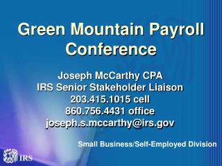 Green Mountain Payroll Conference