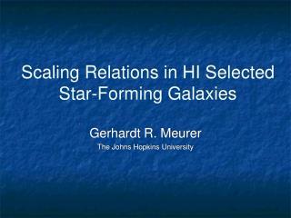 Scaling Relations in HI Selected Star-Forming Galaxies