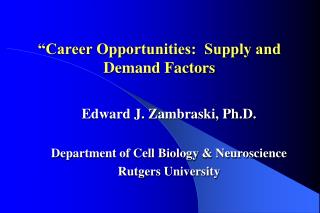 “Career Opportunities: Supply and Demand Factors