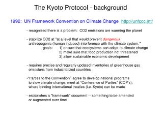 The Kyoto Protocol - background